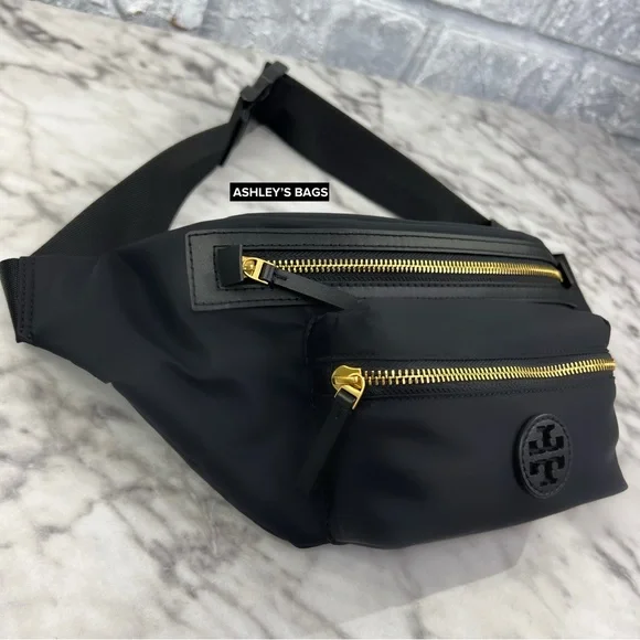 Tory Burch Nylon Belt Bag Fanny Pack In Black - Picture 3 of 8